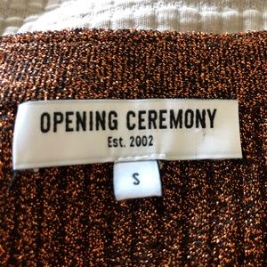 Opening ceremony bronze metallic cardigan